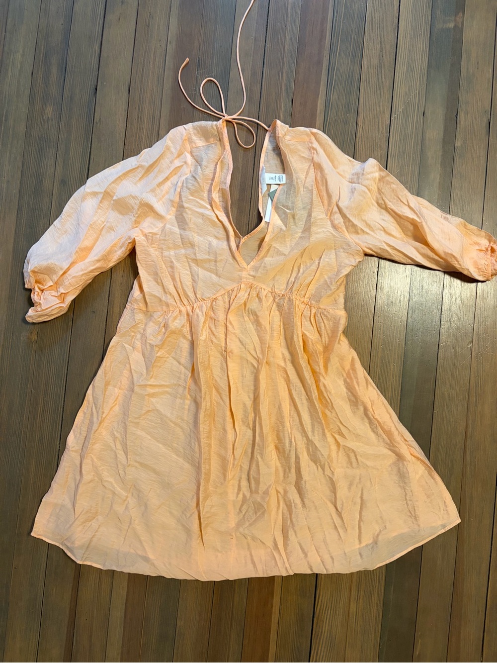 H&M Peach V-Neck Lightweight Dress